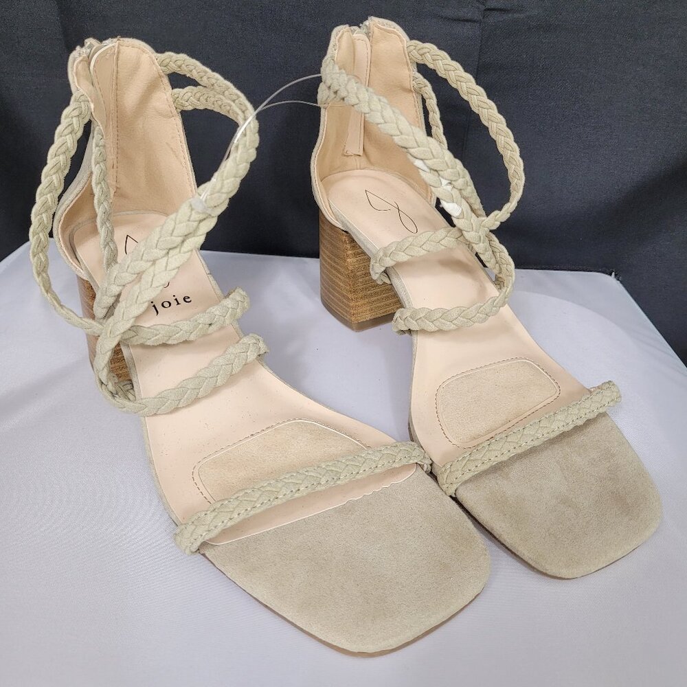 JOIE Braided Strappy Sandals, Zipper Back, 2.5" Heel Women's SZ 8.5